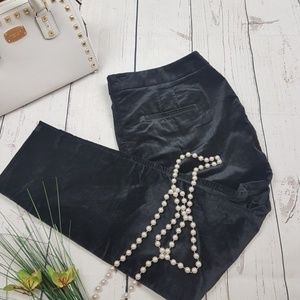 NEW WHBM Black Skinny Velvet Tuxedo Ankle Pants